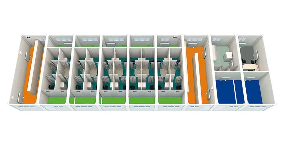 Κατοικία σε μορφή container για επιχειρήσεις - 3D Model - Modern Building - Προκάτ Σπίτια - Τροχοβίλες