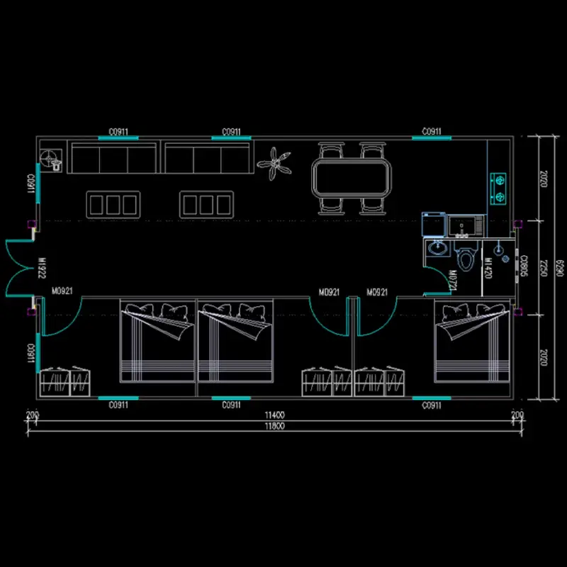 Κατοικία με την τεχνολογία της ανάπτυξης - Family Plus (74τμ) - Κάτοψη - Modern Building - Προκάτ Σπίτια - Τροχοβίλες
