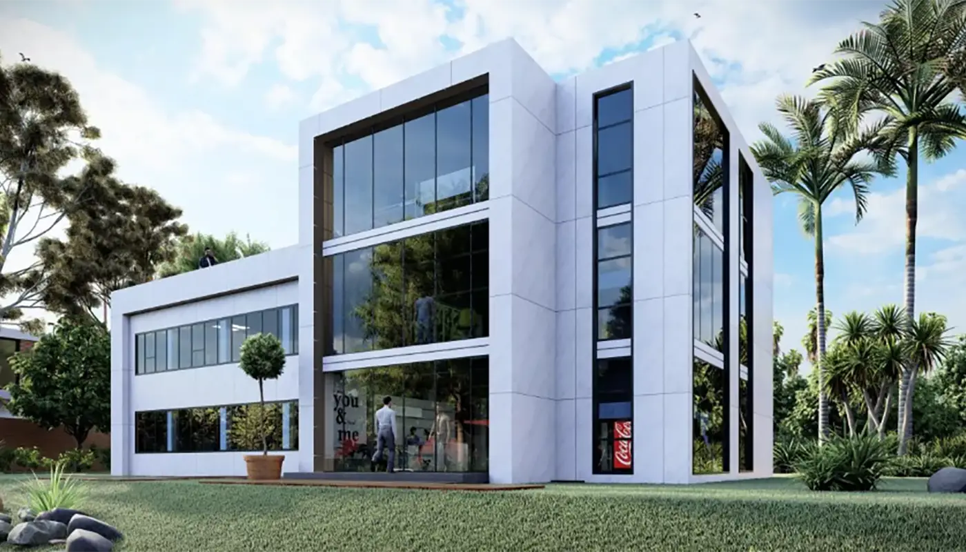 Κατοικία σε μορφή container για επιχειρήσεις - Modern Building - Προκάτ Σπίτια - Τροχοβίλες